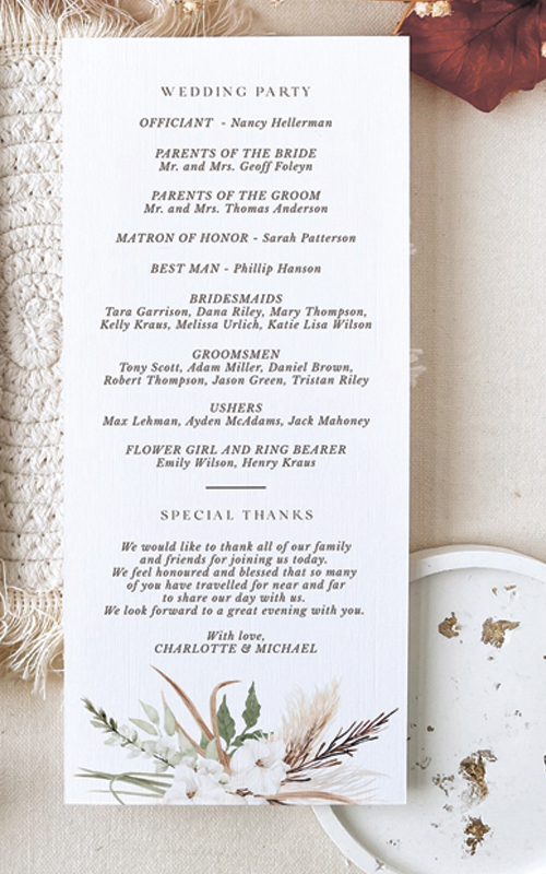 The Best Cheap Wedding Programs Ideas + DIY Tips