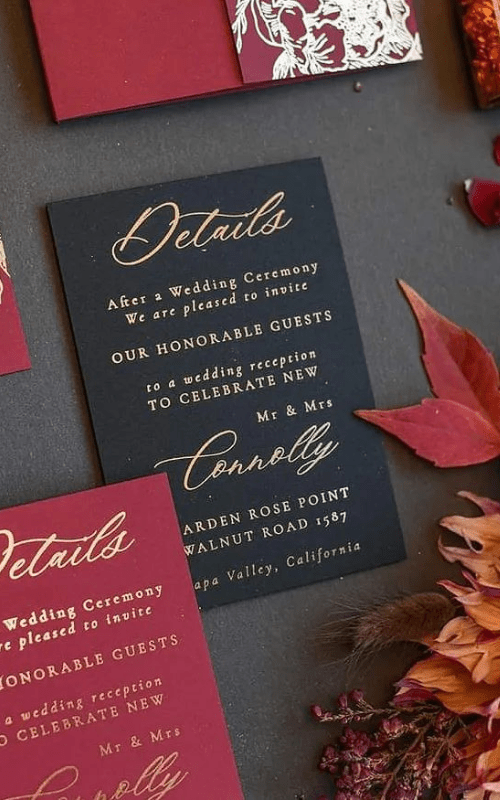 15 Glamorous Black And Red Wedding Invitations + FAQs